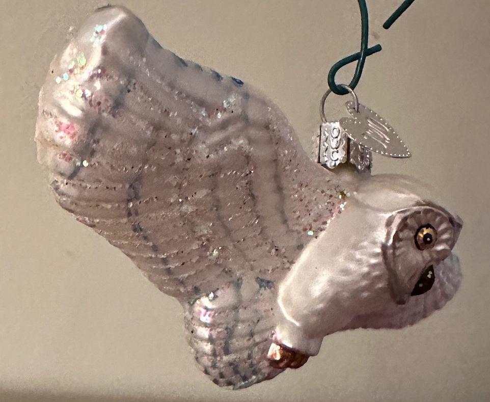 Vintage Glass Flying Owl, Owl in Flight Ornament, Owl Christmas Holiday, Lover Antiques and Vintage