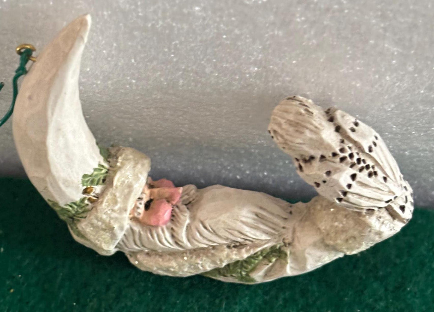 Vintage Santa Claus with Owl Hanging Ornament Figurine Christmas Ornaments Old St. Nicholas St. Nick Vintage Art Dangling Legs