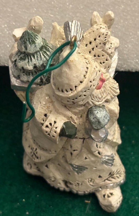 Vintage Pam Schifferl Santa Hand Painted Santa Ornament Lover Antiques and Vintage