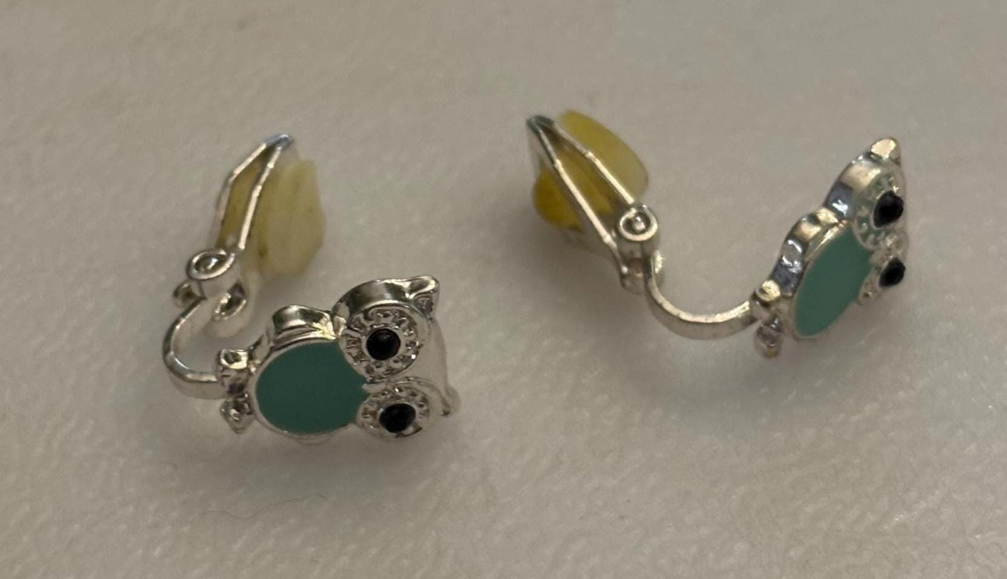 Vintage Owl Earrings Enamel Body Gift For Her Lover Antiques and Vintage