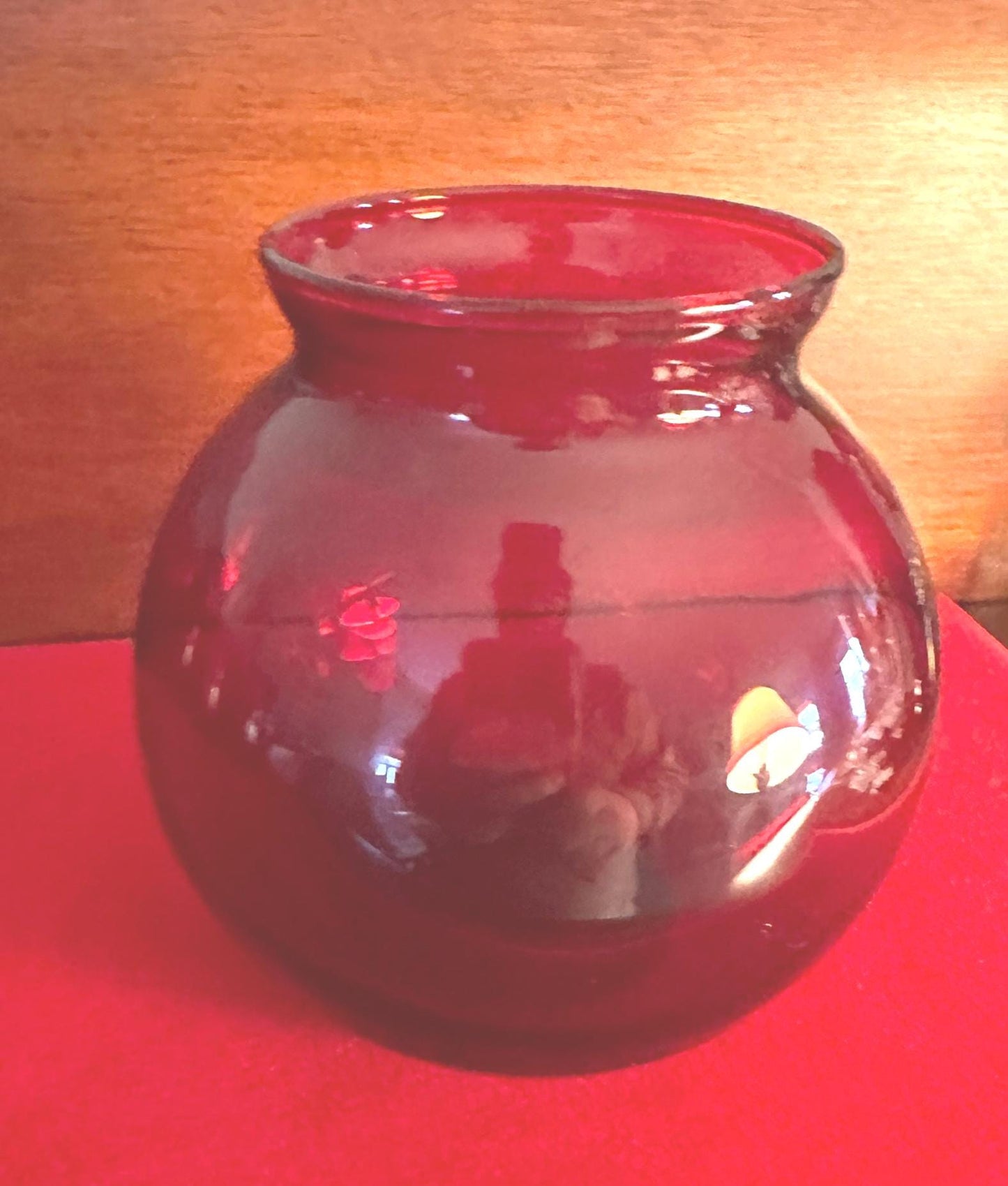 Vintage Ruby Red Vase, Red Glass Art Mini Vase, Lover Antiques and Vintage