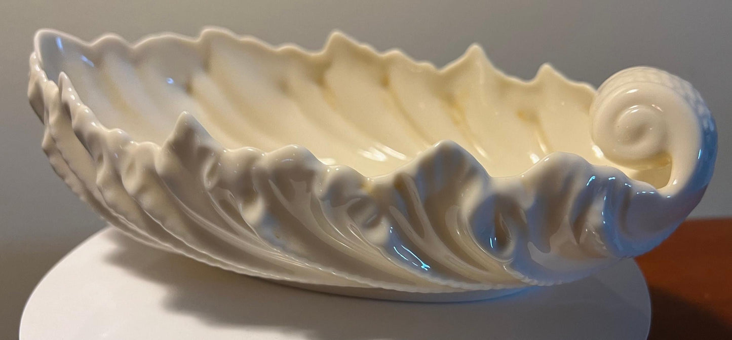 Vintage Lenox Cream Porcelain Acanthus Leaf Nut Bowl Dish Ivory Vintage Ceramic Made in USA Lover Antiques