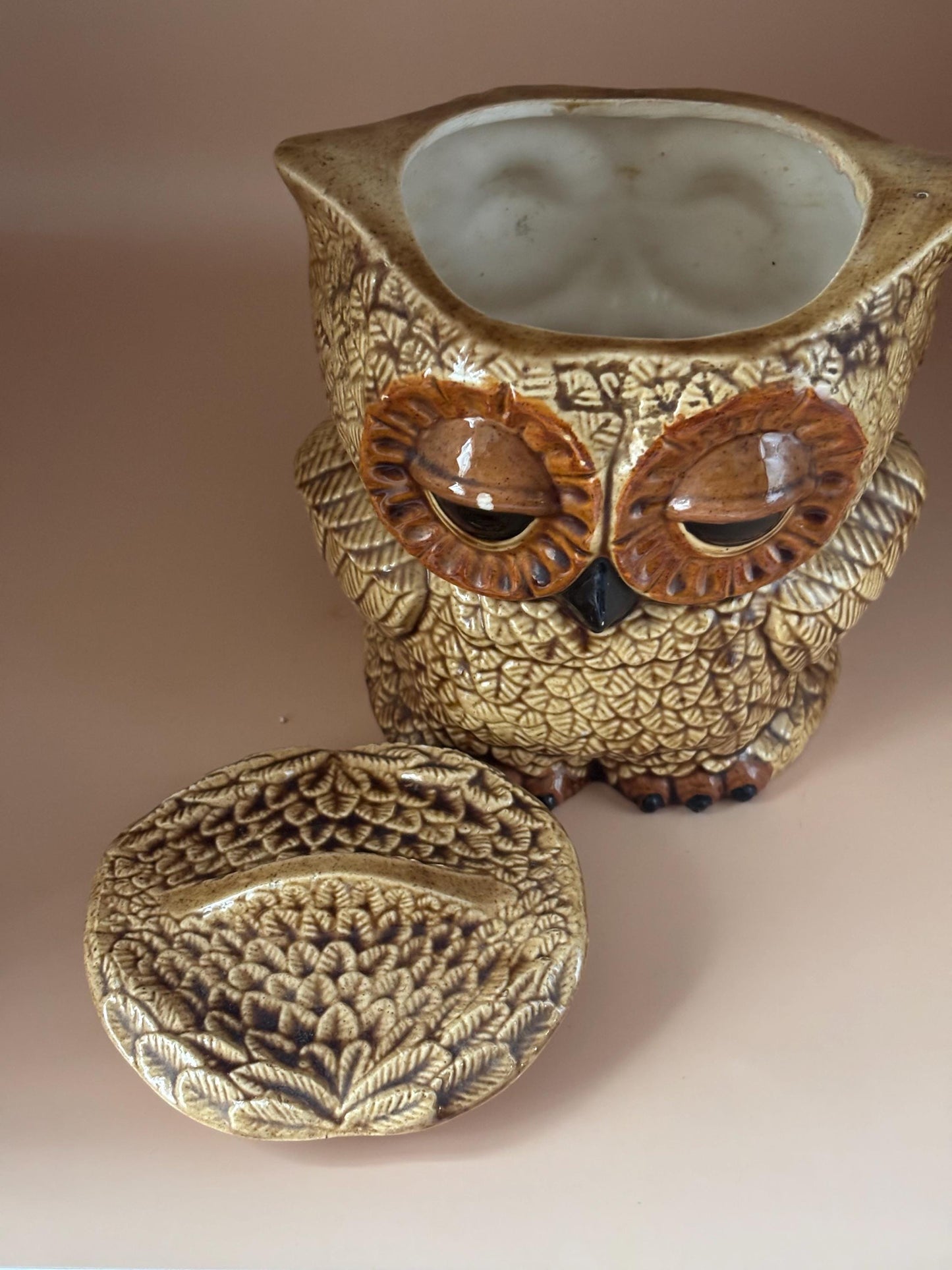Vintage Ceramic Owl Cookie Jar with Lid Lover Antiques and Vintage