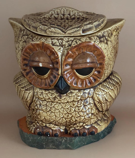 Vintage Ceramic Owl Cookie Jar with Lid Lover Antiques and Vintage