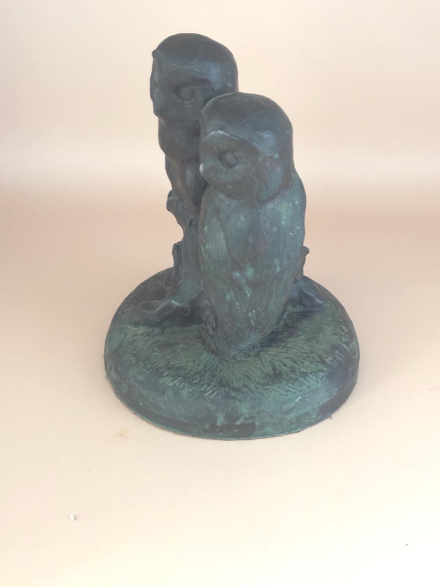 Antique Twin Owls Bronze Sculpture by Genesis of Ireland Dual Owl Figurine Lover Antiques and Vintage