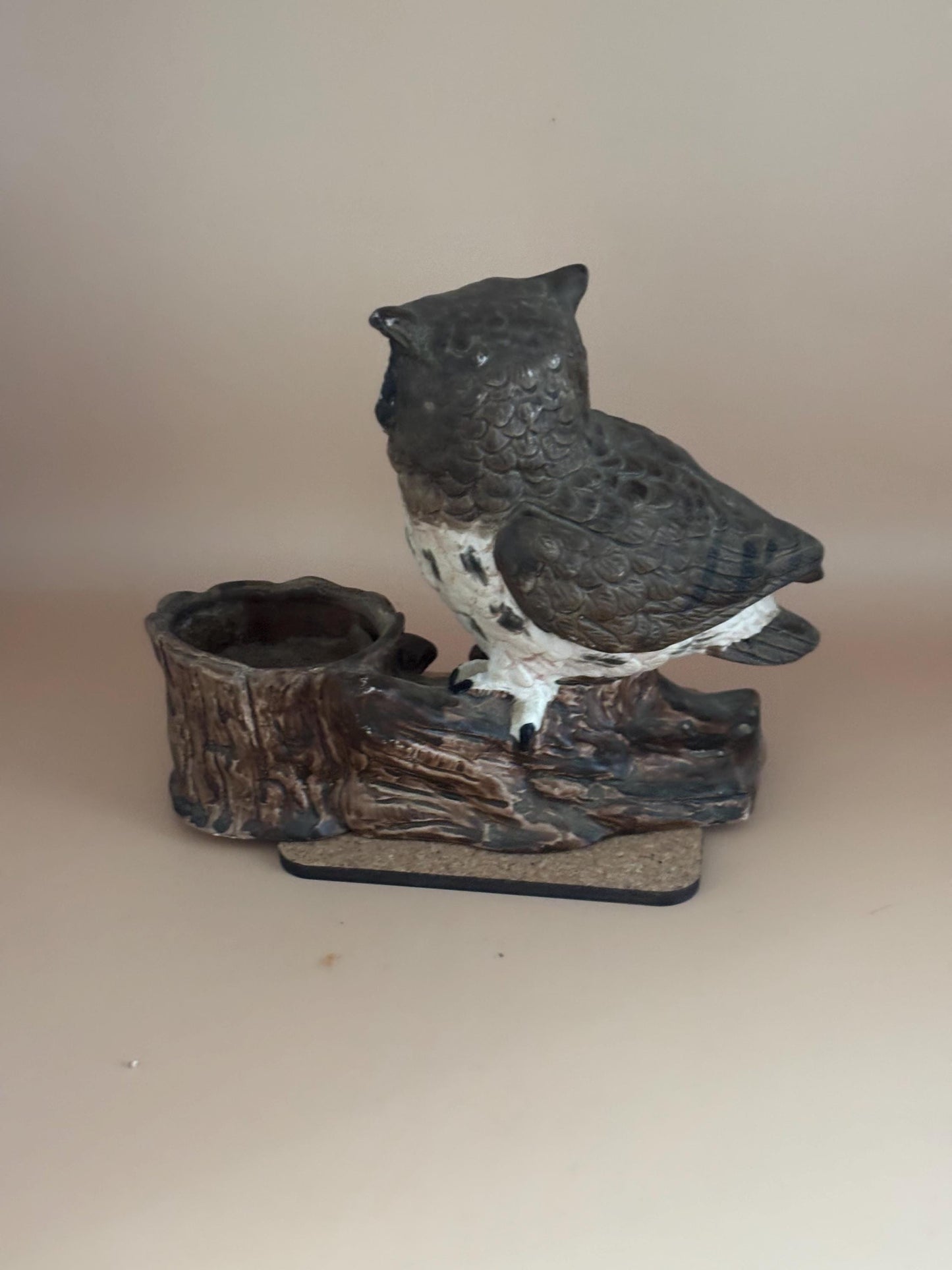 Vintage Ceramic Owl Figurine with Candle Holder by Homco Lover Antiques and Vintage