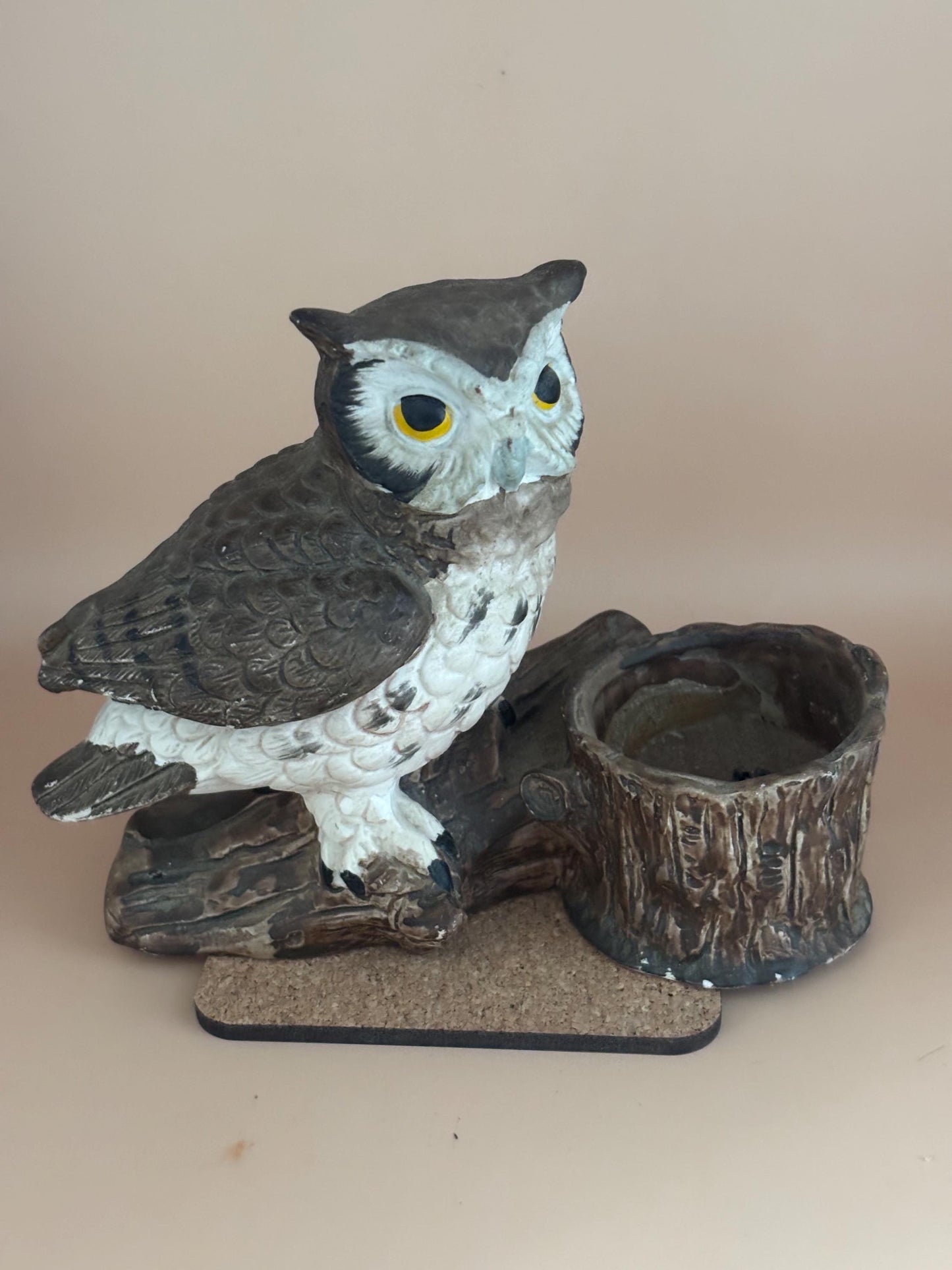 Vintage Ceramic Owl Figurine with Candle Holder by Homco Lover Antiques and Vintage