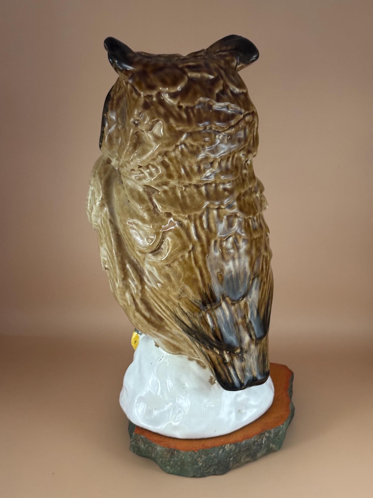 Mid Century Italian Pottery Owl Statue Figurine Gift Lover Antiques and Vintage