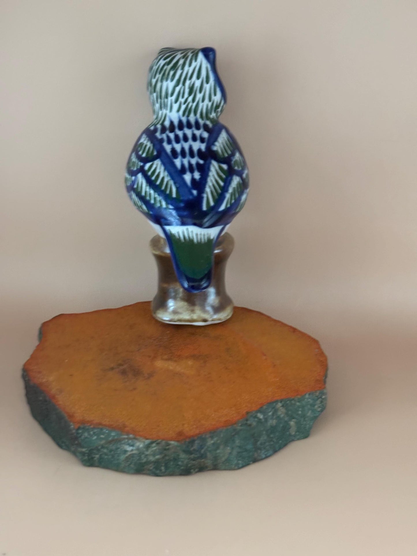 Vintage Tonala Mexican Pottery Owl Figurine Lover Antiques and Vintage