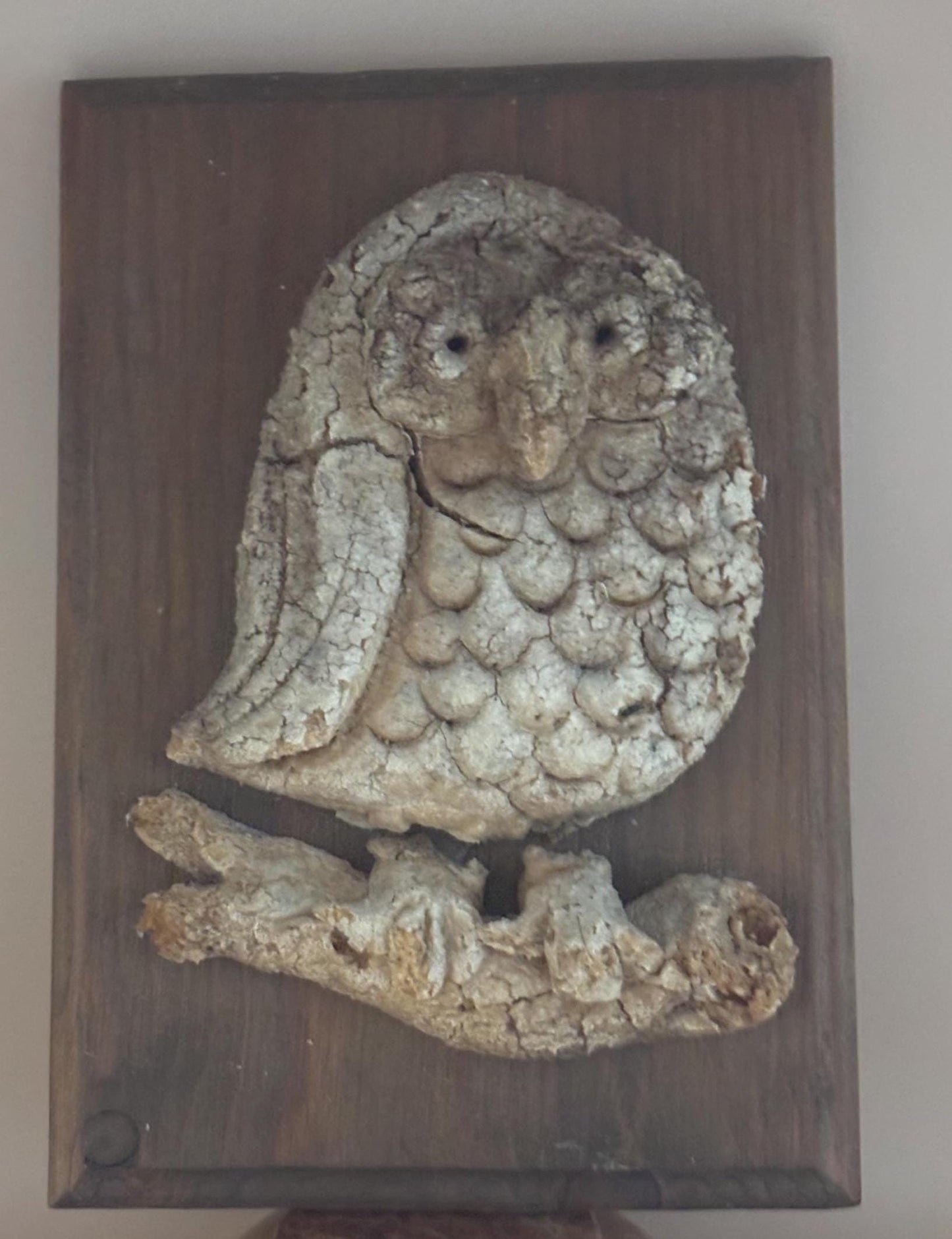 Vintage Folk Art Owl Driftwood 3D Wall Art Hanging Lover Antiques and Vintage