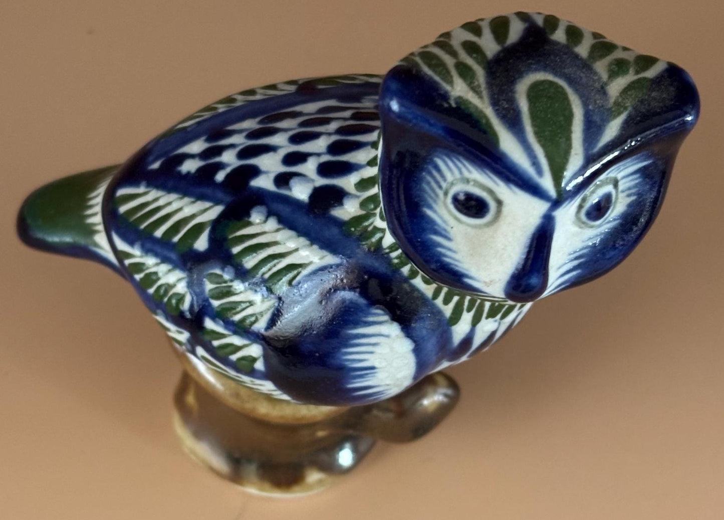 Vintage Tonala Mexican Pottery Owl Figurine Lover Antiques and Vintage