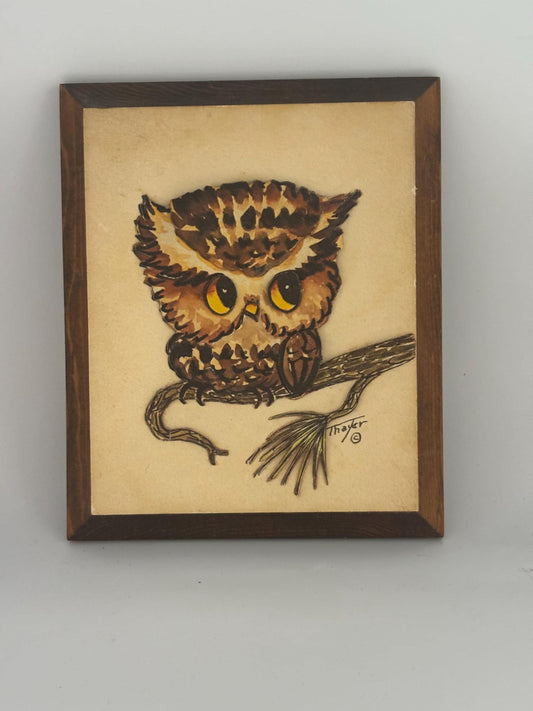 Vintage Thayer 3D Owl Wall Art Hanging Home Decor Lover Antiques and Vintage