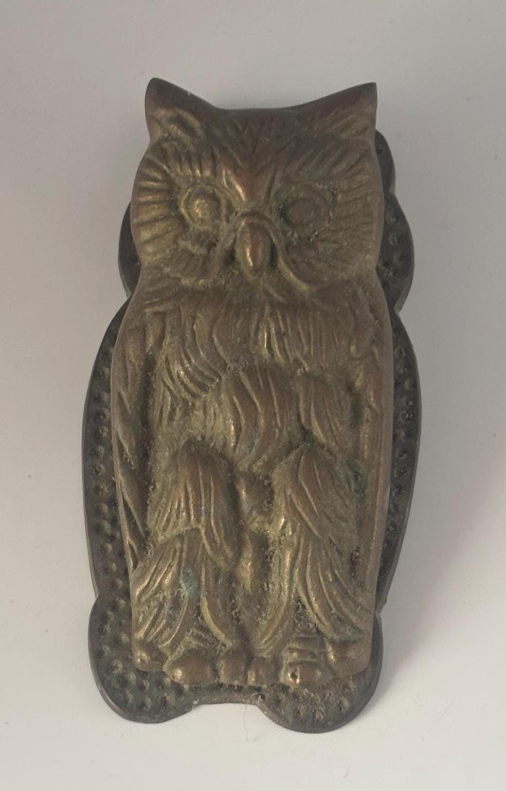 Antique Brass Owl Paper Clip Heavy Brass Owl Binder Clip Lover Antiques and Vintage