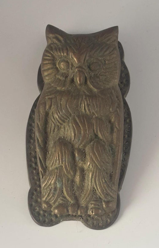 Antique Brass Owl Paper Clip Heavy Brass Owl Binder Clip Lover Antiques and Vintage