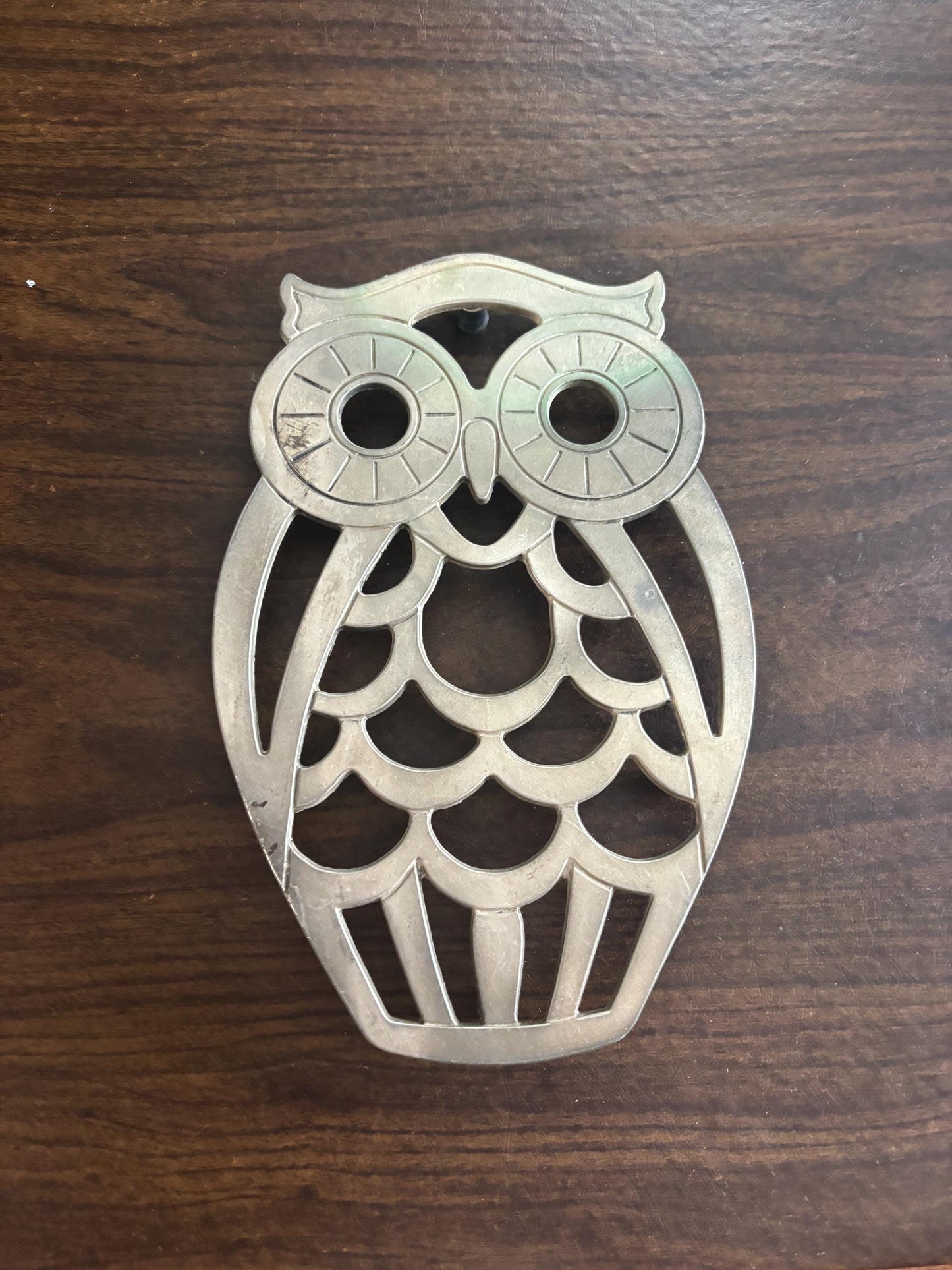 Vintage Silver Owl Trivet Signed Leonard Lover Antiques and Vintage