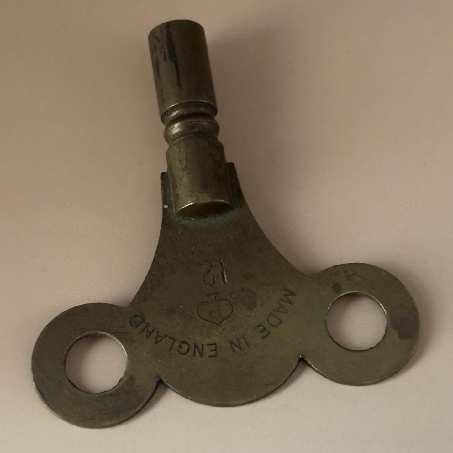 Antique Brass Winding Key England Numbered 12 Fits 3.5mm Square Winding Slot Lover Antiques and Vintage