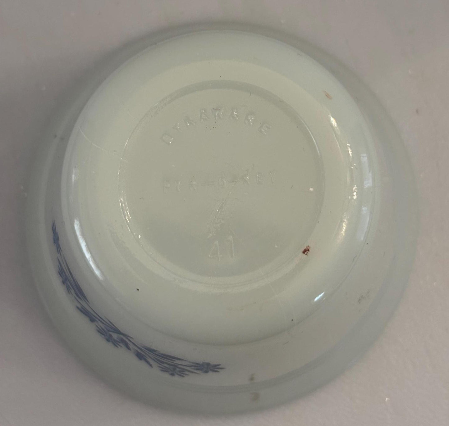 Vintage Dynaware Milk Glass Ramekin Bowl with a Blue Floral Design Lover Antiques and Vintage