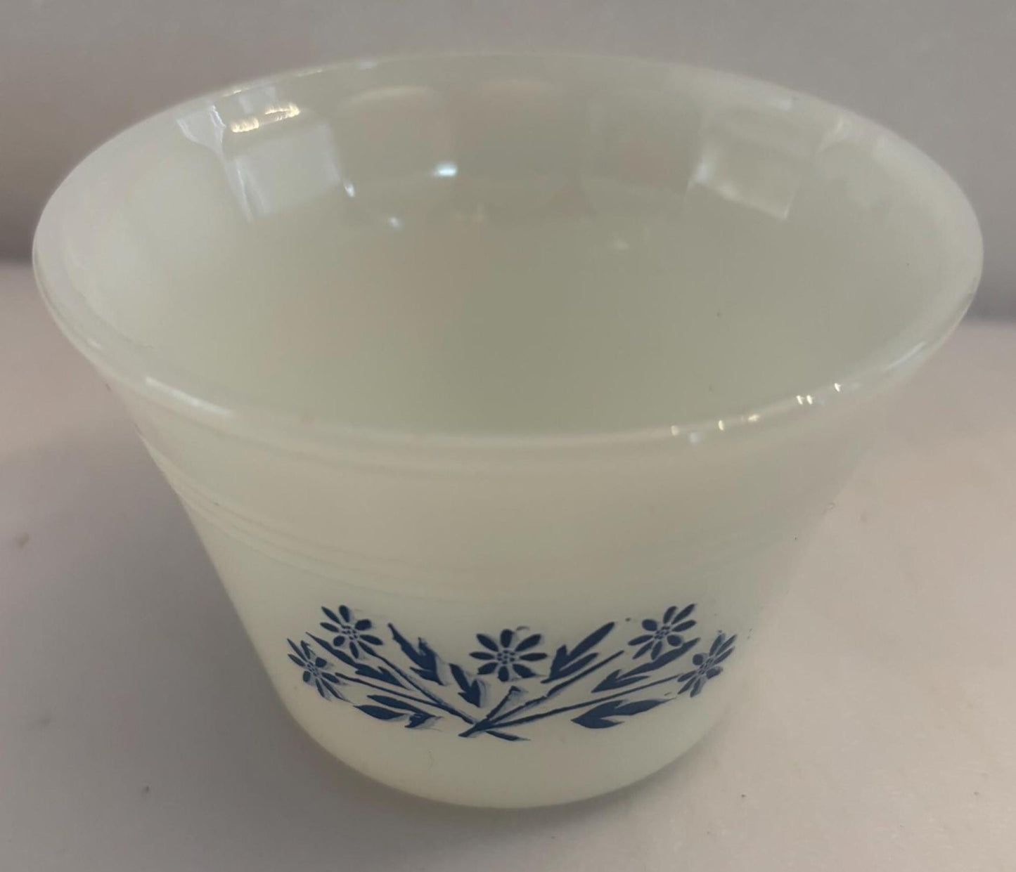 Vintage Dynaware Milk Glass Ramekin Bowl with a Blue Floral Design Lover Antiques and Vintage