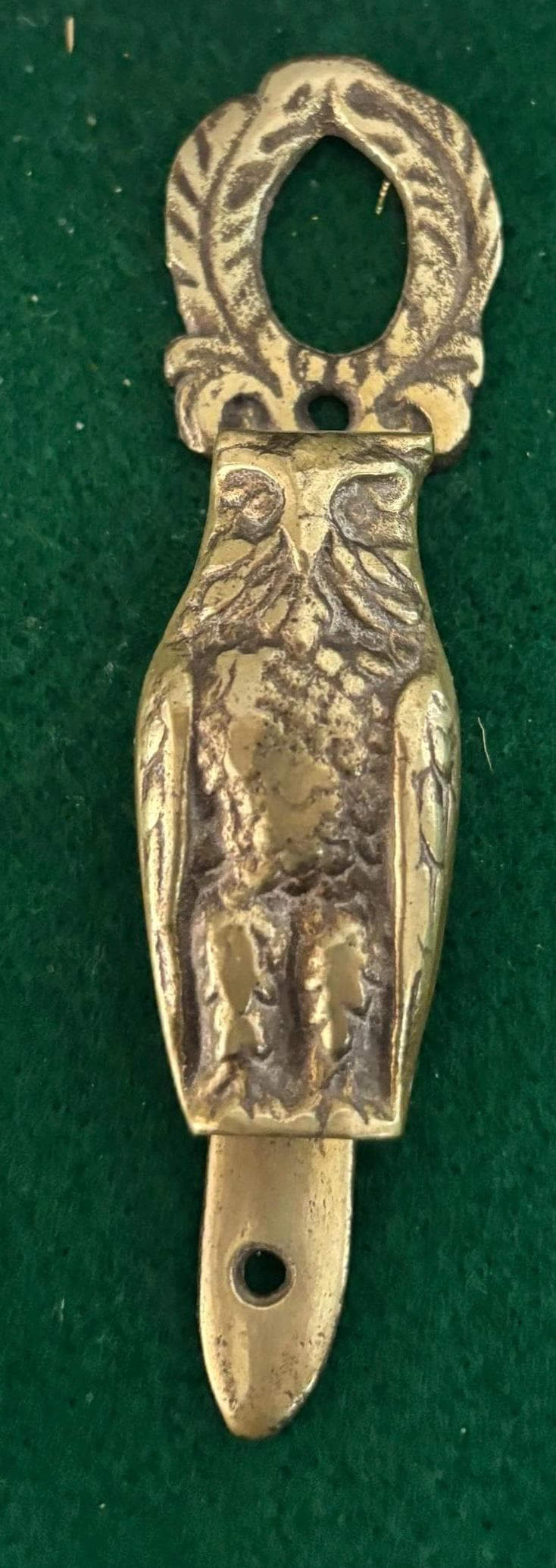 Antique Cast Brass Owl Door Knocker Made in England Lover Antiques and Vintage