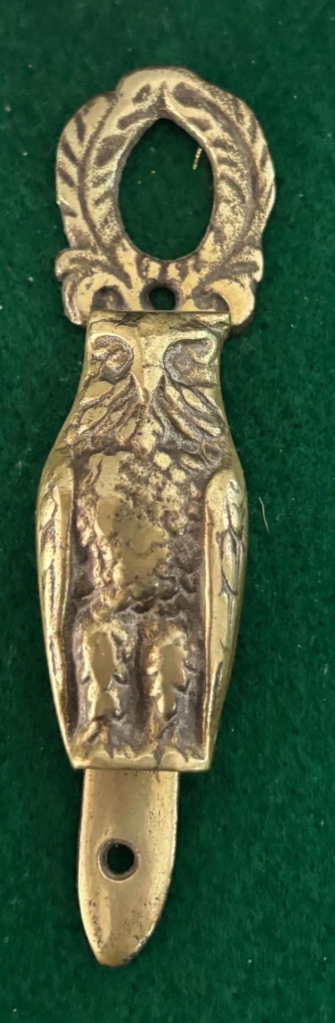 Antique Cast Brass Owl Door Knocker Made in England Lover Antiques and Vintage