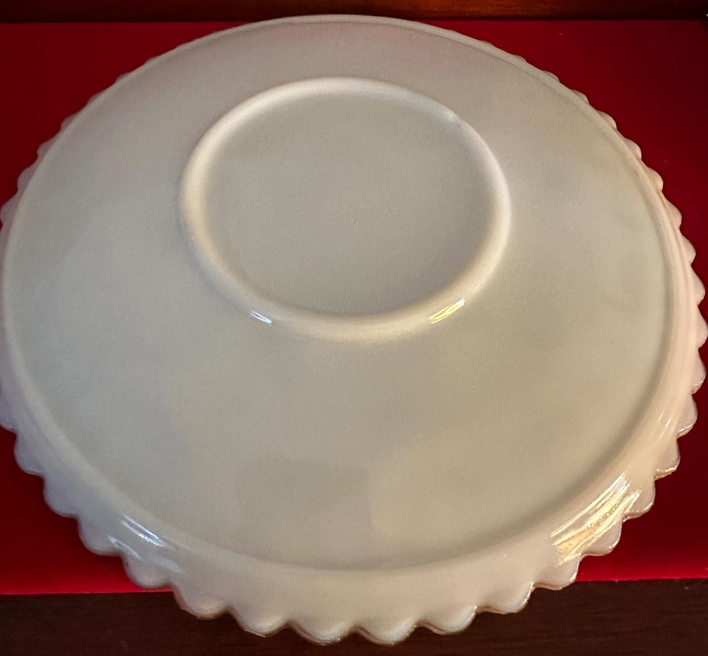 Depression Milk Glass White Monax Petalware Salad Plate, 8” Lace Pattern White Special Glass Plate Lover Antiques and Vintage