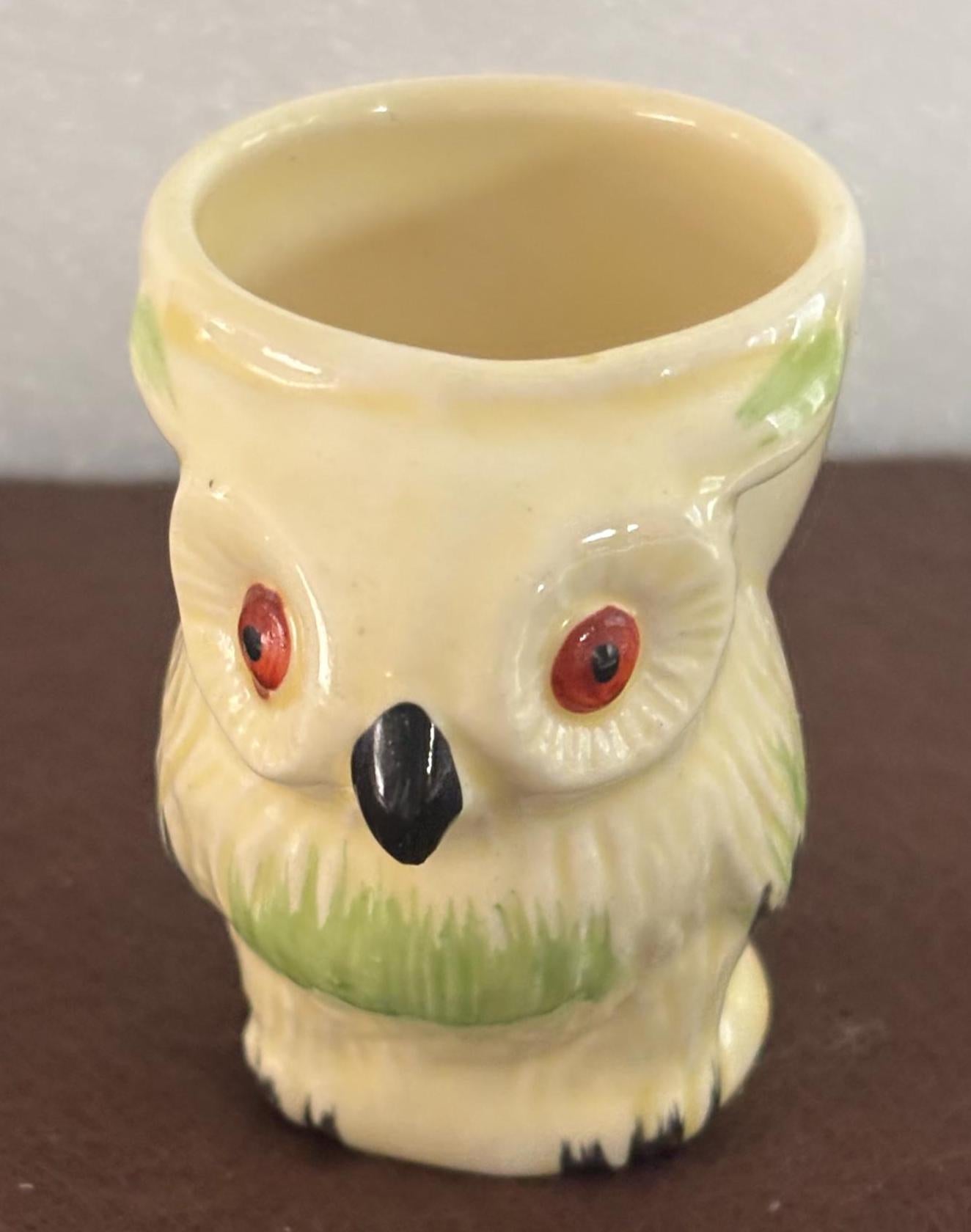 Vintage Owl Egg Cup Stand by Keele Street Pottery of England KSP Lover Antiques and Vintage
