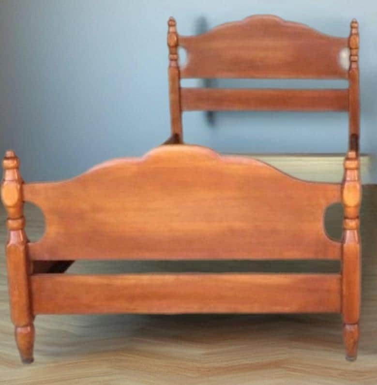 Cushman Colonial Creations Molly Stark Single Bed No. 2050 Includes Headboard,  Footboard, Side Rails, Slats Lover Antiques and Vintage