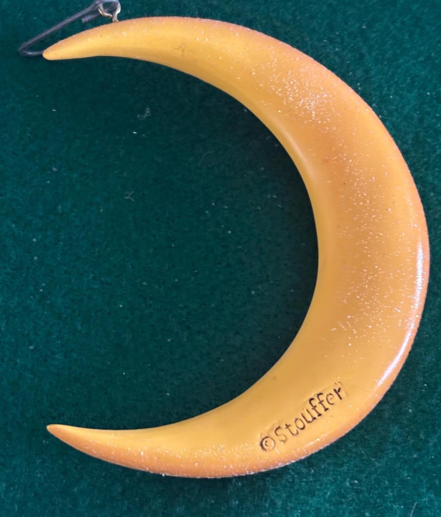 Vintage Resin Moon Ornament Signed Stouffer Crescent Moon Art Lover Antiques and Vintage