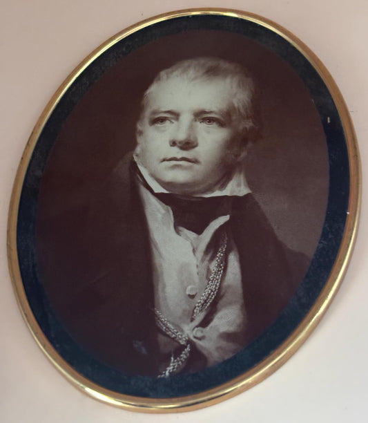 Vintage Oval Portrait of Sir Walter Scott Renowned Scottish Novelist Lover Antiques and Vintage