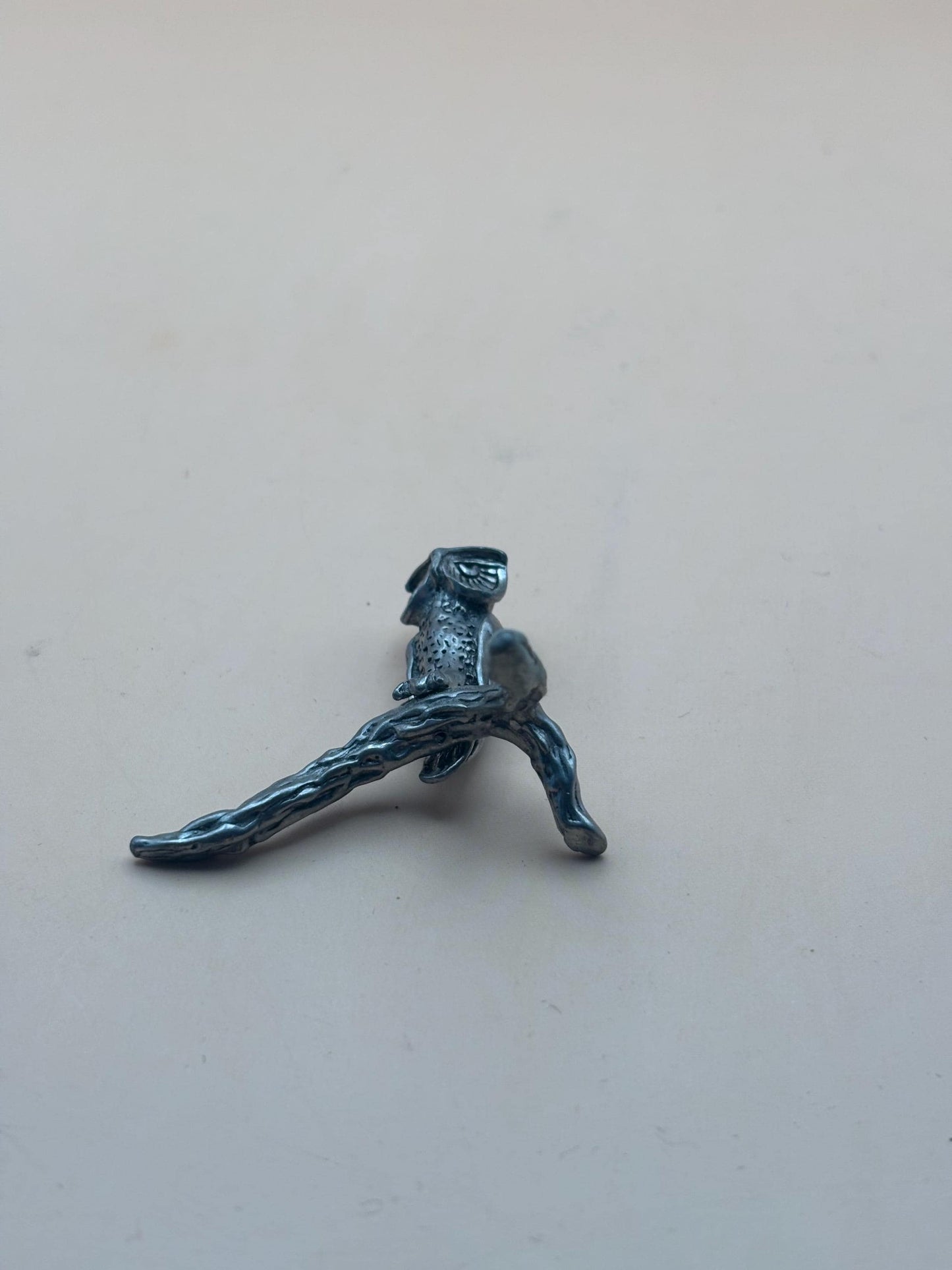 Vintage Pewter Owl on Branch Figurine Lover Antiques and Vintage