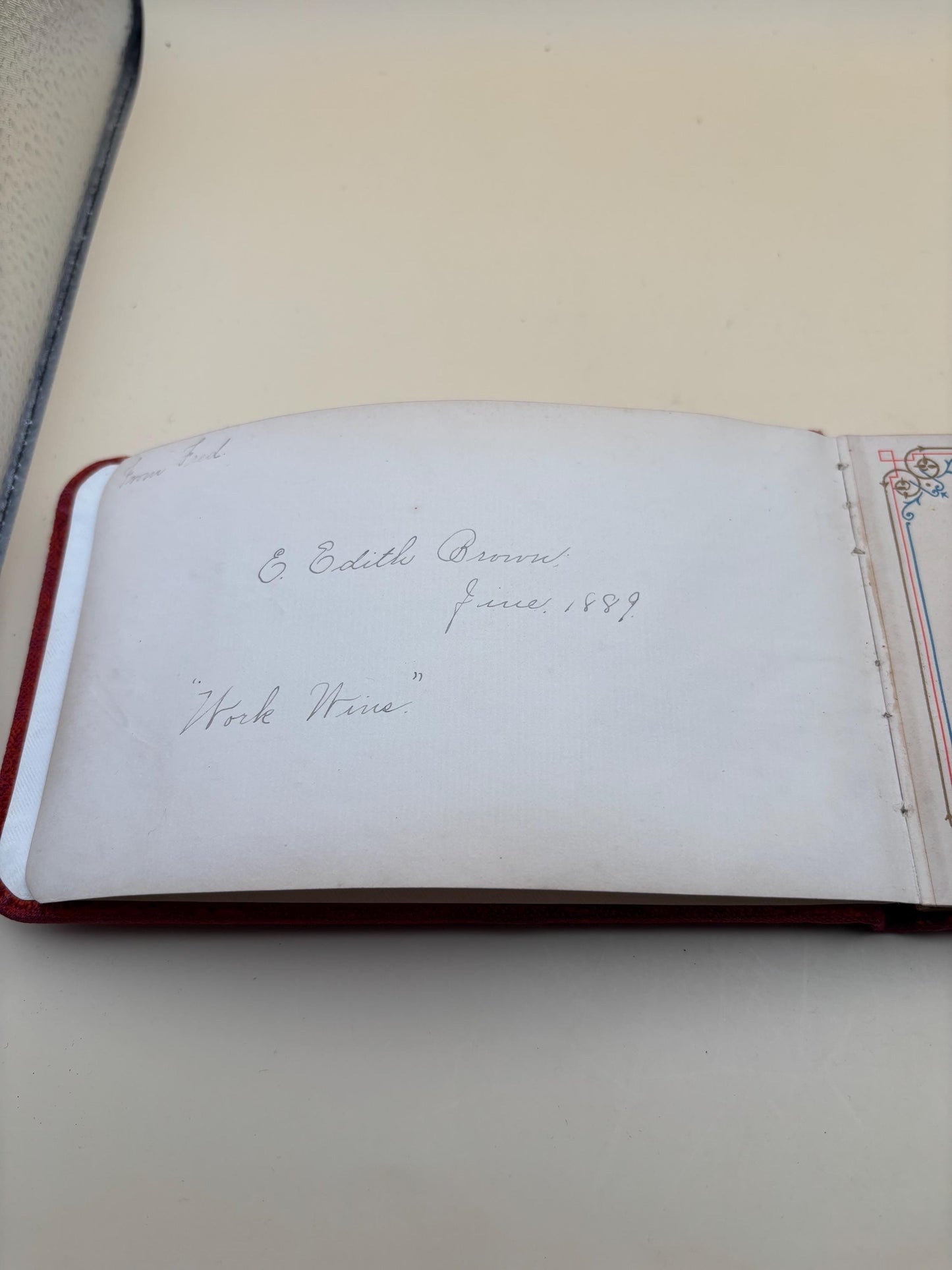 Antique Red Velvet Autograph Book Album Circa 1800's Lover Antiques Vintage