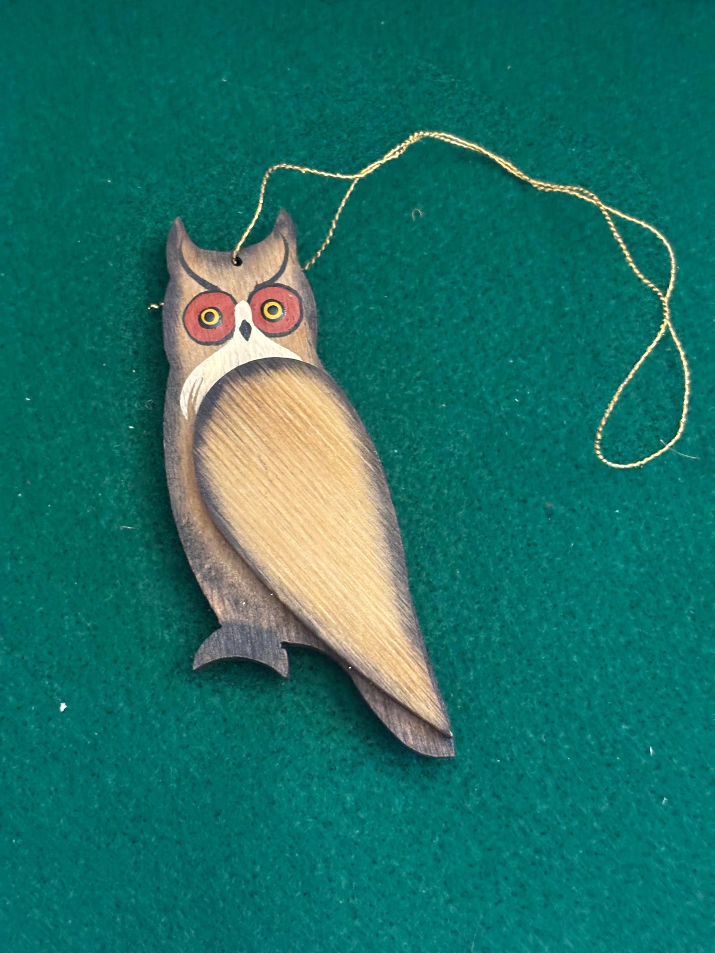 Vintage Hand Carved and Hand Painted Owl Figurine Ornament Lover Antiques and Vintage