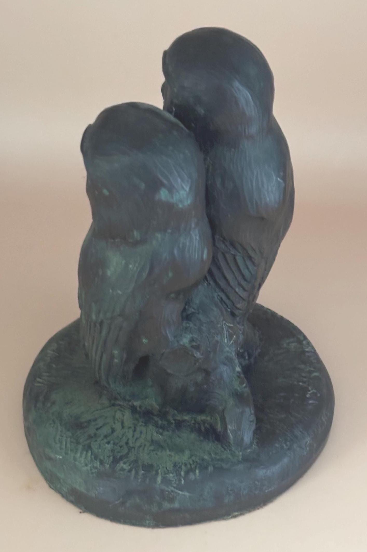 Antique Twin Owls Bronze Sculpture by Genesis of Ireland Dual Owl Figurine Lover Antiques and Vintage