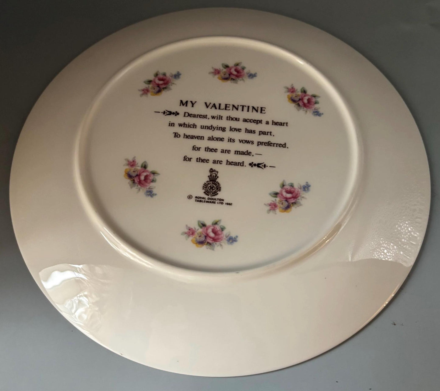 Vintage Royal Doulton My Valentine Collectors Plate Cherub Playing An Instrument Bone China Lover Antiques and Vintage