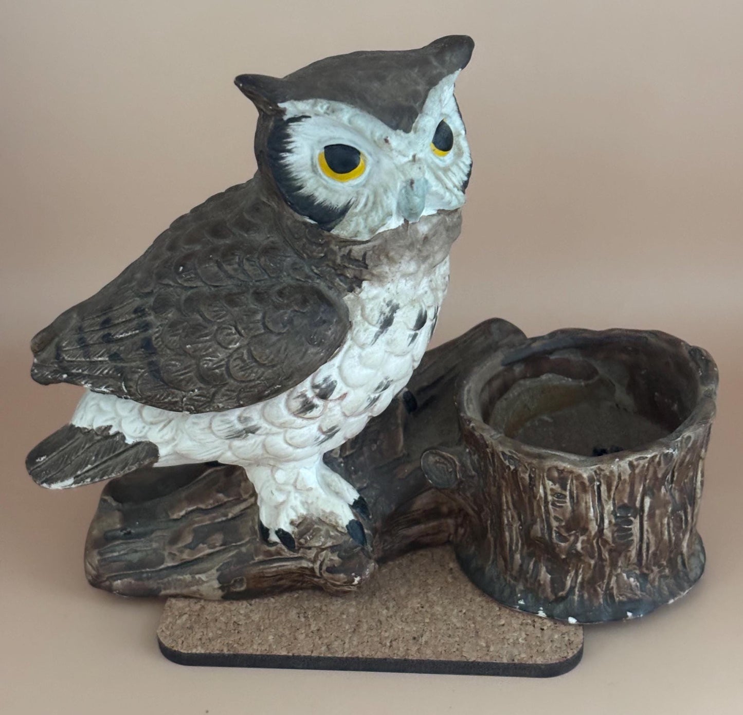 Vintage Ceramic Owl Figurine with Candle Holder by Homco Lover Antiques and Vintage