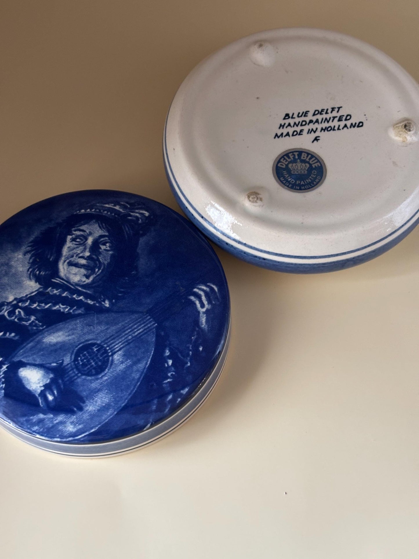 Vintage Delft Candy Dish Trinket Box with Lid Lover Antiques and Vintage