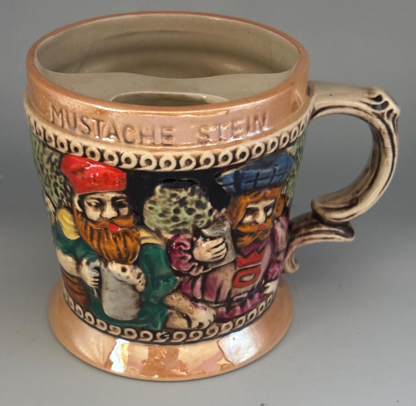 Vintage Mustache Cup Stein Mug Lover Antiques and Vintage
