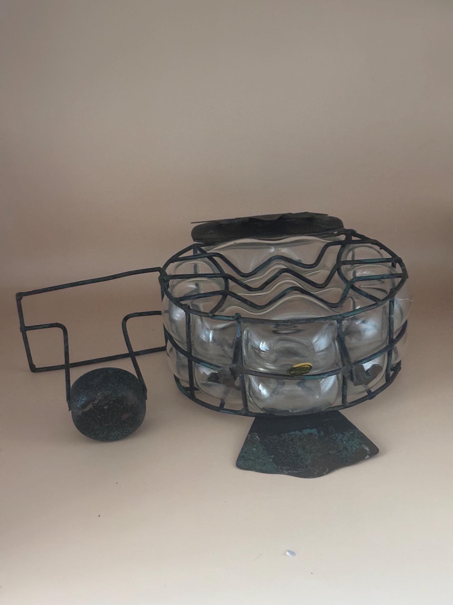Antique Metal and Glass Owl Candle Holder Lover Antiques and Vintage
