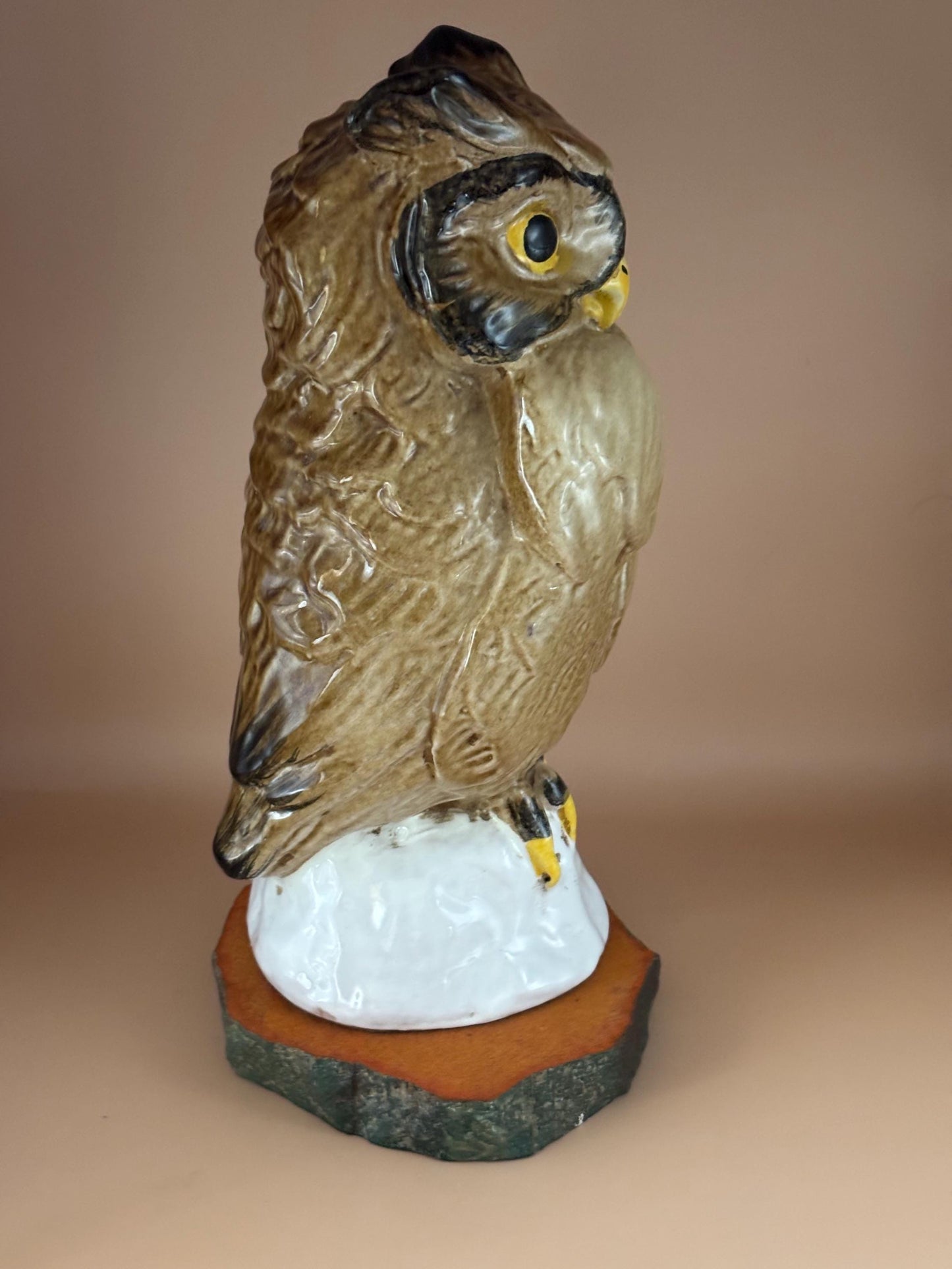 Mid Century Italian Pottery Owl Statue Figurine Gift Lover Antiques and Vintage