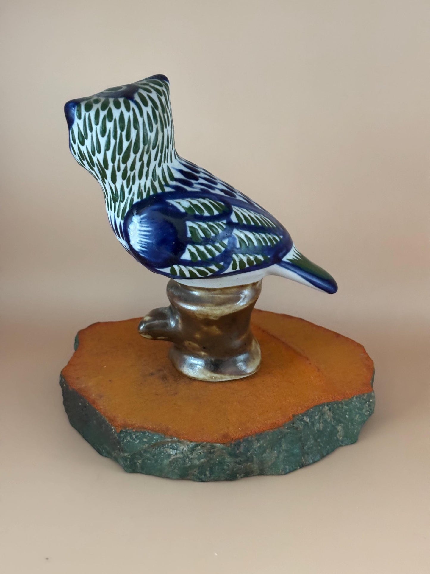 Vintage Tonala Mexican Pottery Owl Figurine Lover Antiques and Vintage