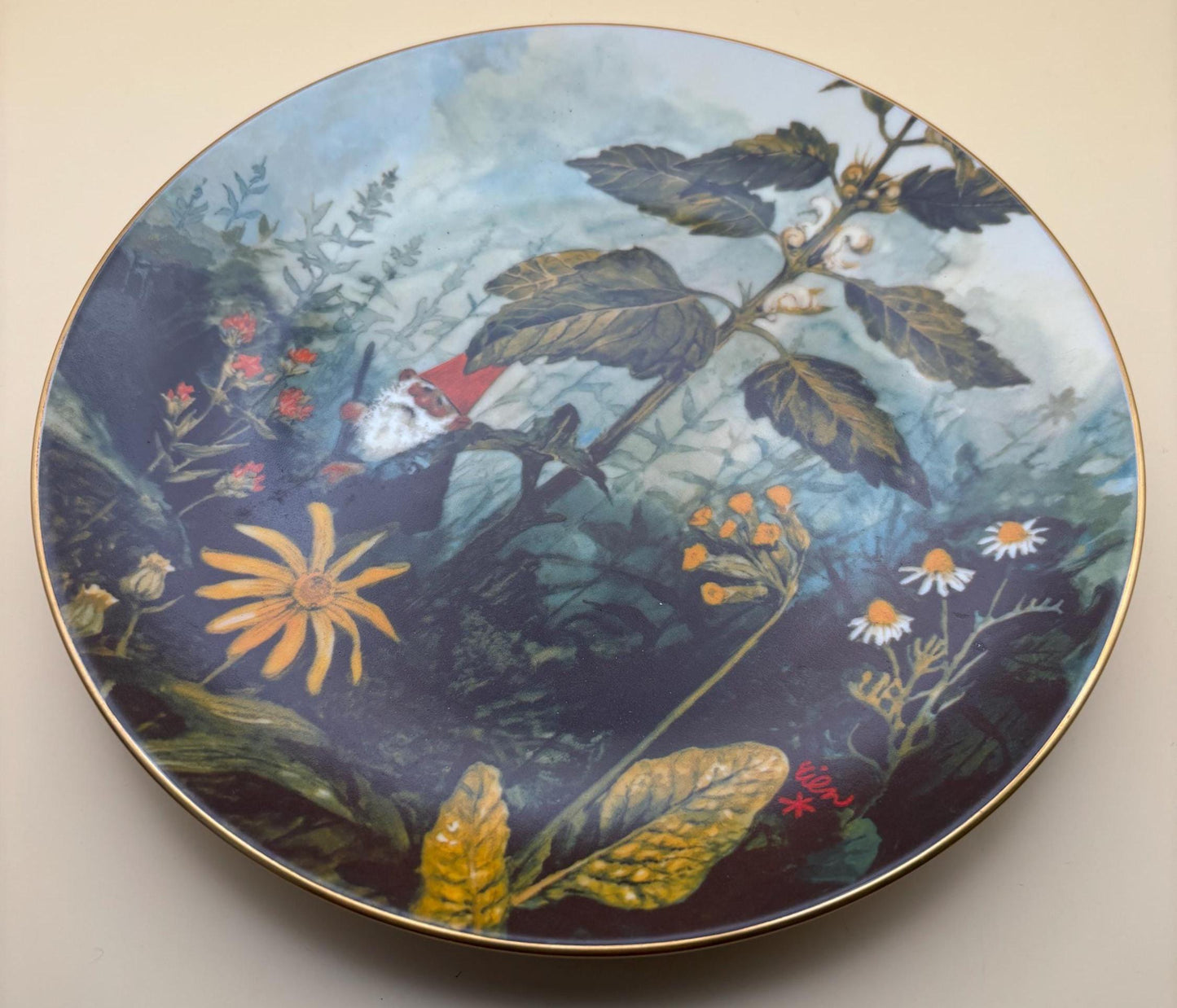 Vintage Collector Plate Gnome de Bloom Summer by Rien Poortvliet #1863 Lover Antiques and Vintage