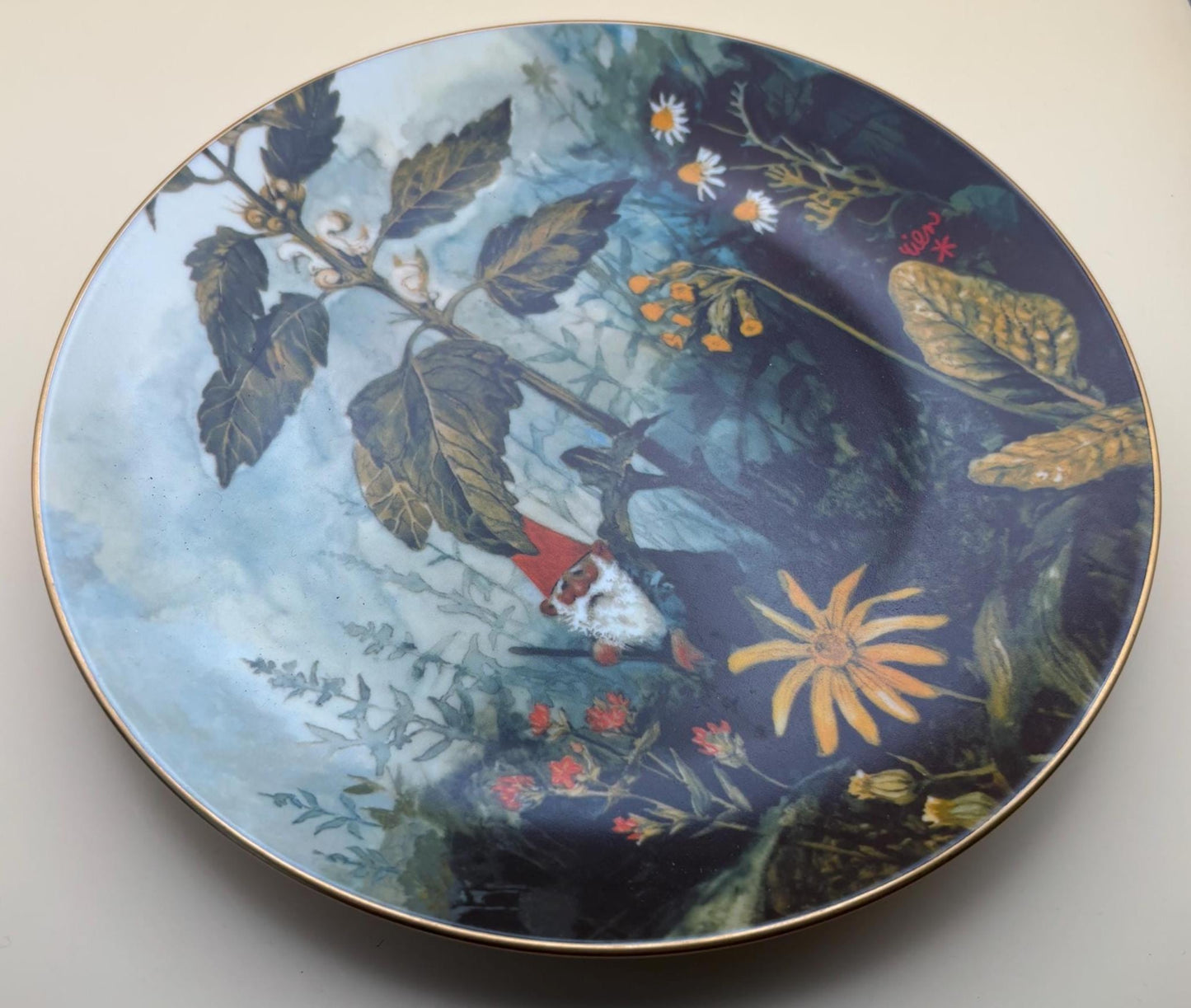 Vintage Collector Plate Gnome de Bloom Summer by Rien Poortvliet #1863 Lover Antiques and Vintage