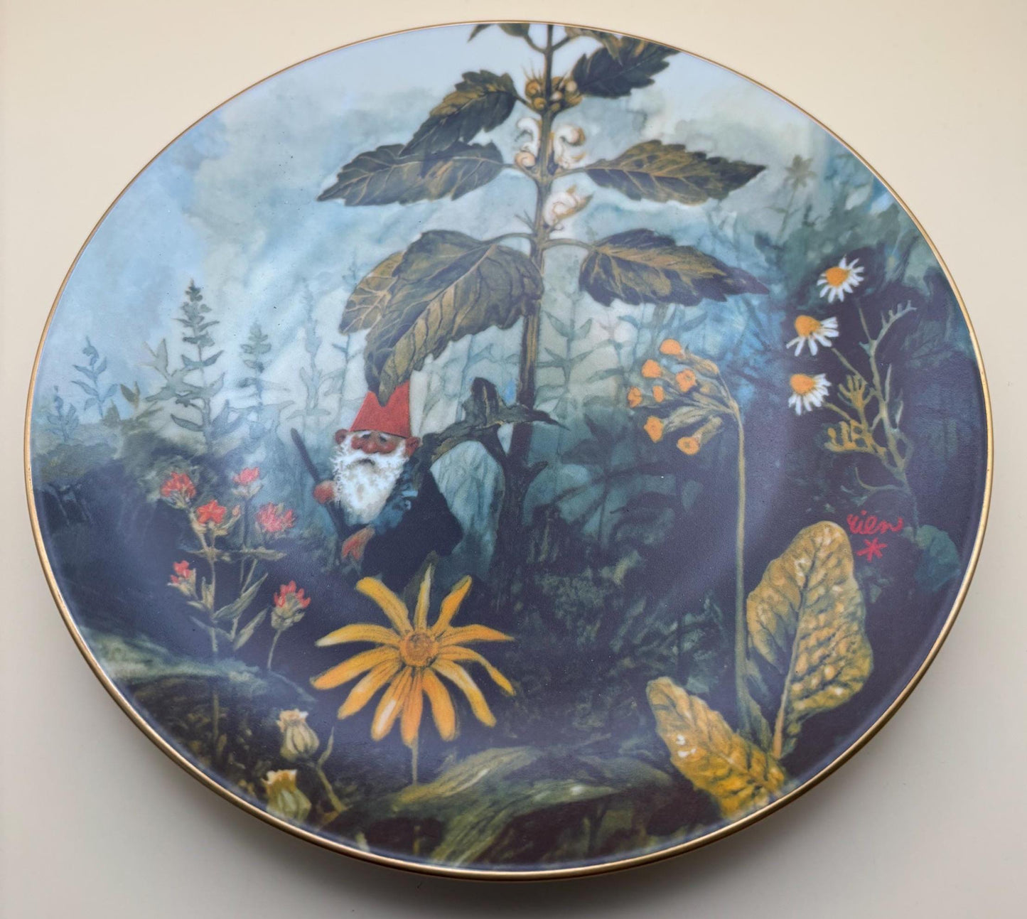 Vintage Collector Plate Gnome de Bloom Summer by Rien Poortvliet #1863 Lover Antiques and Vintage