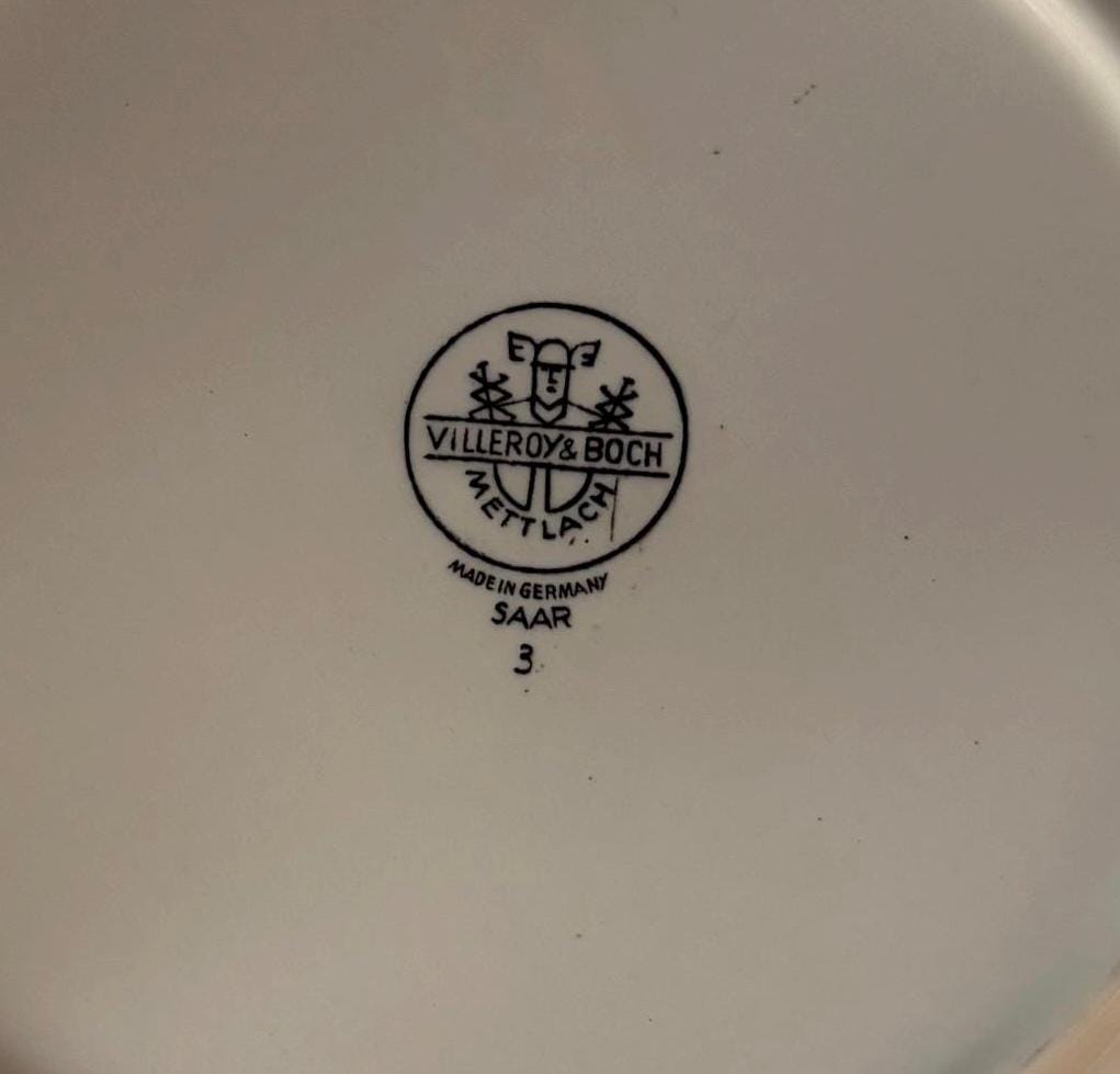 Antique Villeroy & Boch Porcelain Plate Made in Germany Mettlach SAAR Number 3 Lover Antiques and Vintage