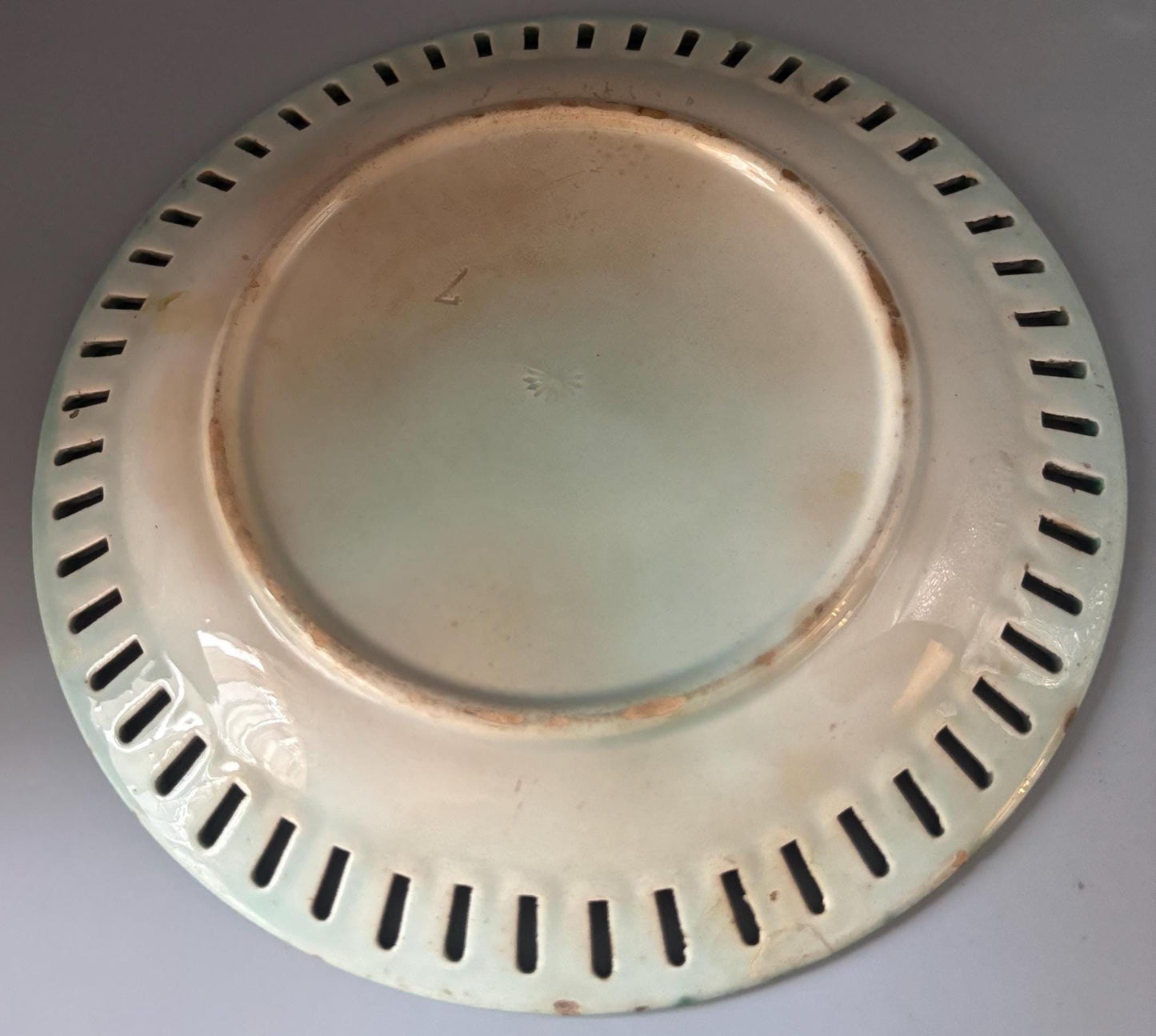 Antique Majolica Reticulated Plate Nature Floral Leaf Pattern Made in Germany Lover Antiques and Vintage