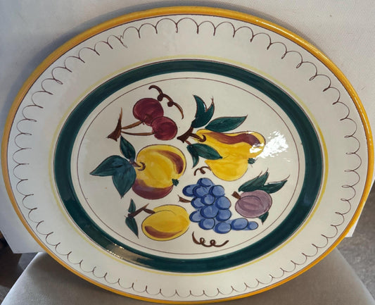 Stangl Pottery Chop Plate Fruit Design Potteries from Trenton, NJ Hand Painted Large Plate Lover Antiques Vintage