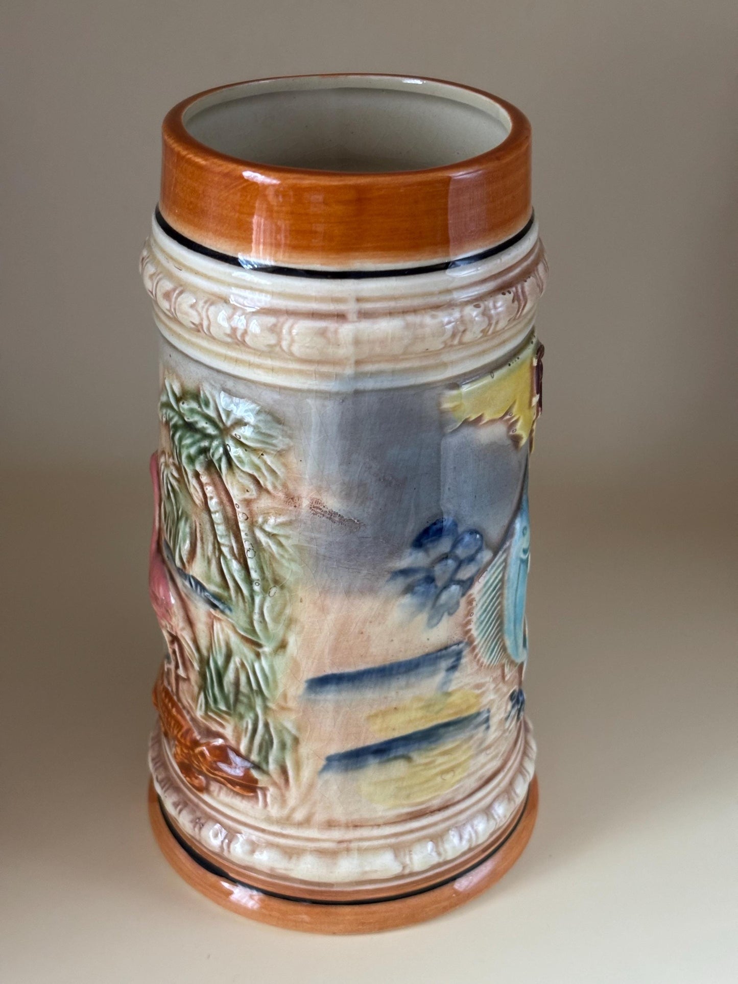 Vintage Florida Beer Stein Mug Souvenir Cup Lover Antiques and Vintage