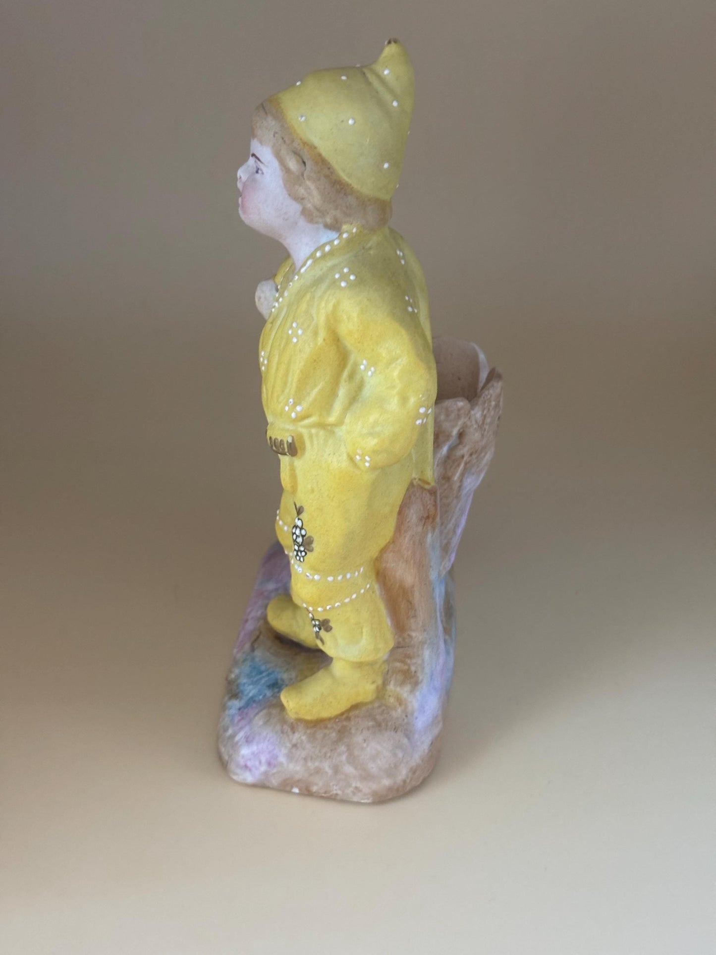 Antique Rudolstadt Porcelain Bisque Boy Vase Planter Late 1800/Early 1900 Lover Antiques and Vintage