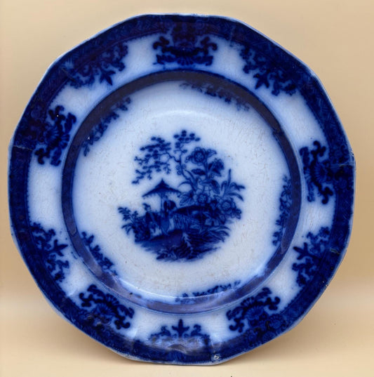 Antique Amoy Davenport Plate Blue Flow Lover Antiques and Vintage