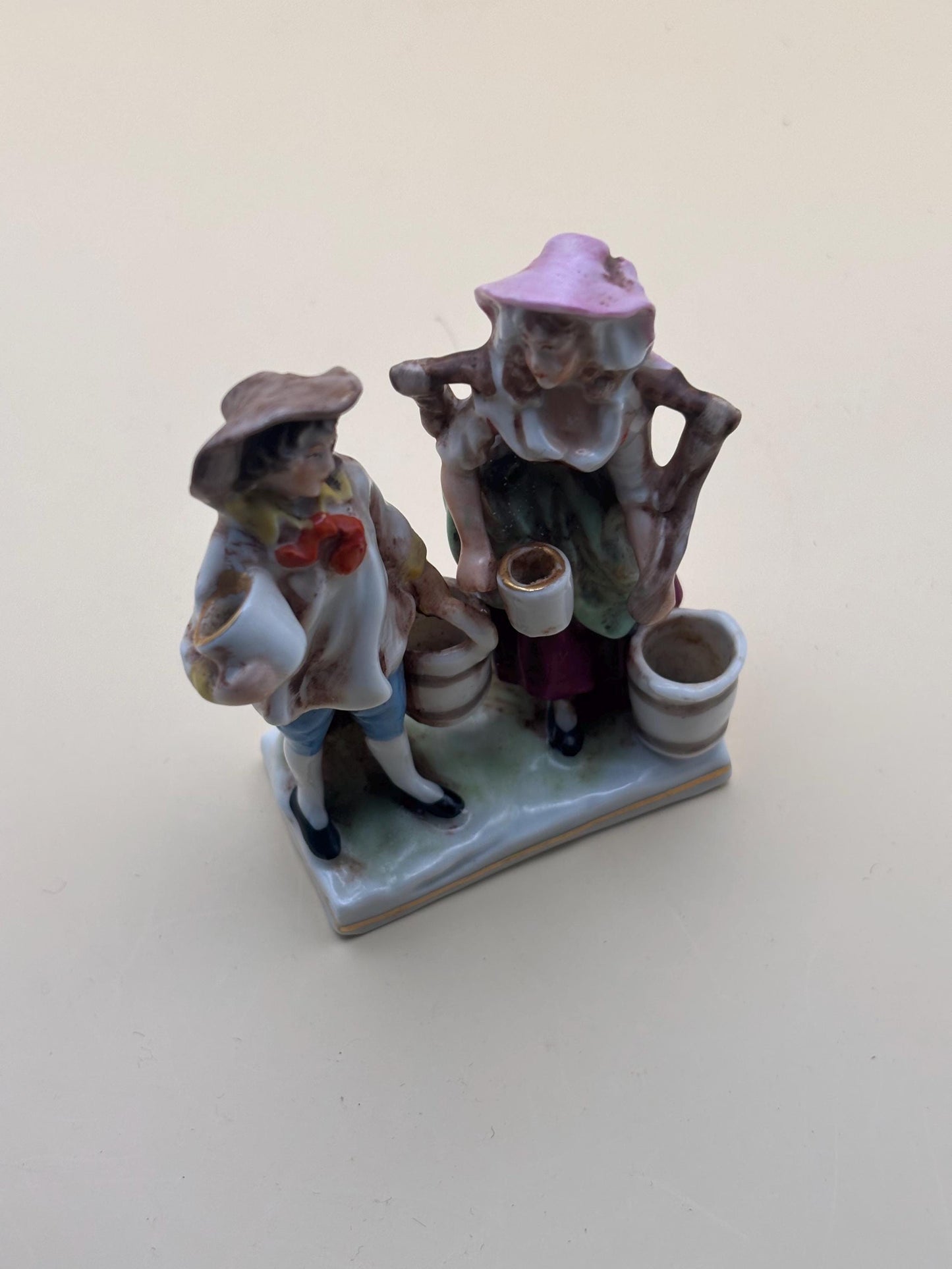 Antique AJ Uffrecht Porcelain Bisque Boy & Girl with Pails Figurine Lover Antiques and Vintage